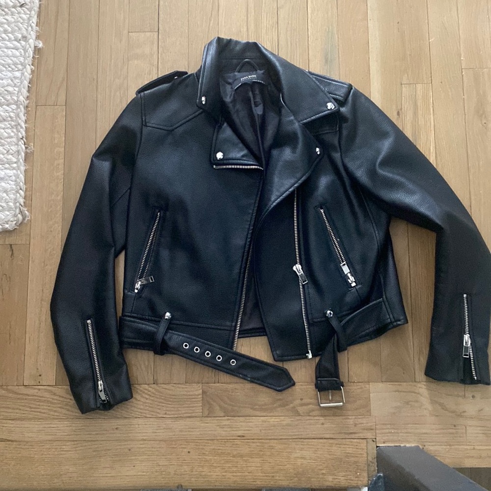 Black faux leather jacket